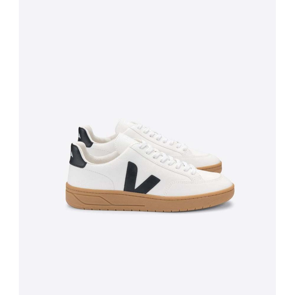 Veja V-12 LEATHER Tenisky Damske White/Black | SK 667CTV